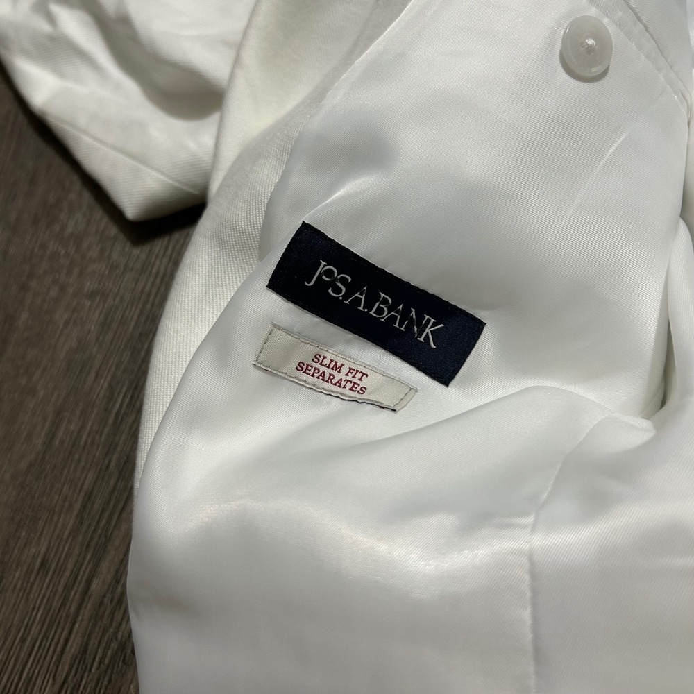 Jos A Bank Suit Set 41R 30x30 White Linen Cotton Slim Fit Separates NEW NWT - Picture 12 of 16
